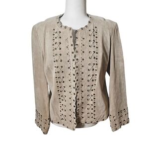 Chicos Jacket Tan Suede NWT